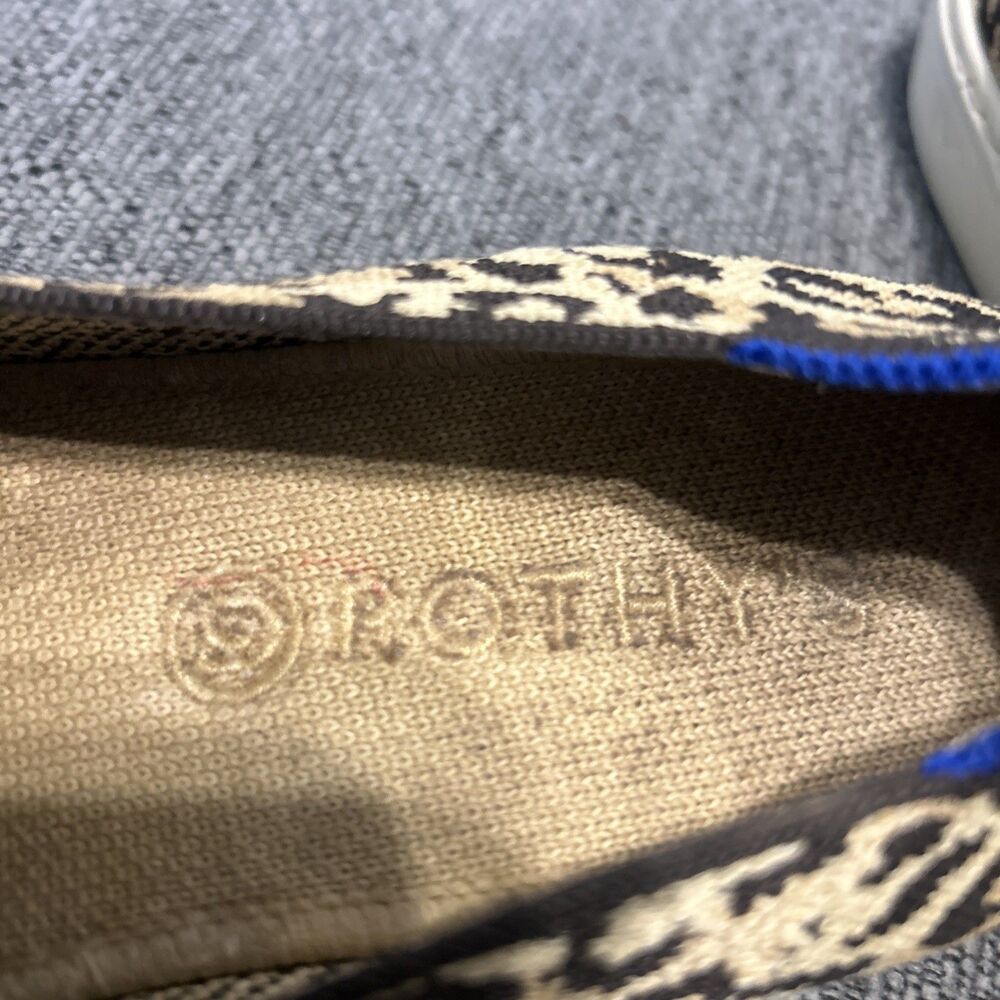 Rothys Shoes Women's 8.5 Slip On The Sneaker Animal Print Knit Cheetah Camo Cat - Picture 11 of 13